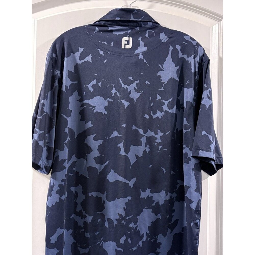 FOOTJOY Men’s Medium Performance Polo Shirt Blue Camo Fast Shipping! MED - Picture 3 of 3